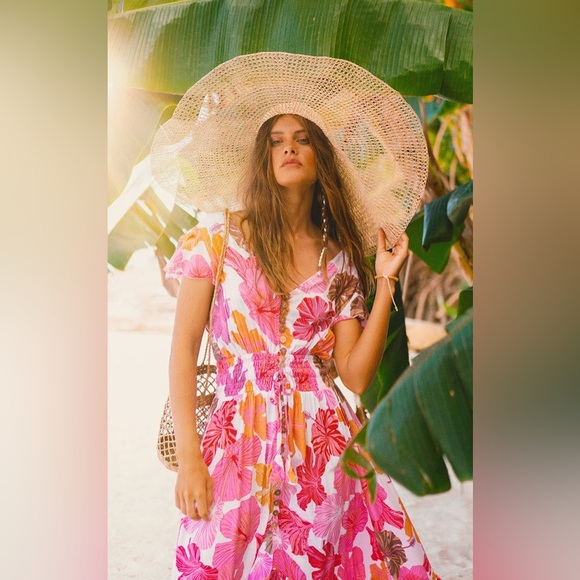 TIARE HAWAII New Moon Maxi Backless Dress Waimea Coral (D11) - Picture 8 of 9